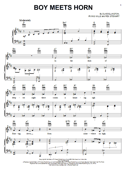 Duke Ellington Boy Meets Horn sheet music notes and chords arranged for Piano, Vocal & Guitar Chords (Right-Hand Melody)