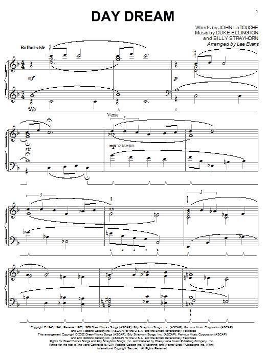 Duke Ellington Day Dream sheet music notes and chords arranged for Lead Sheet / Fake Book