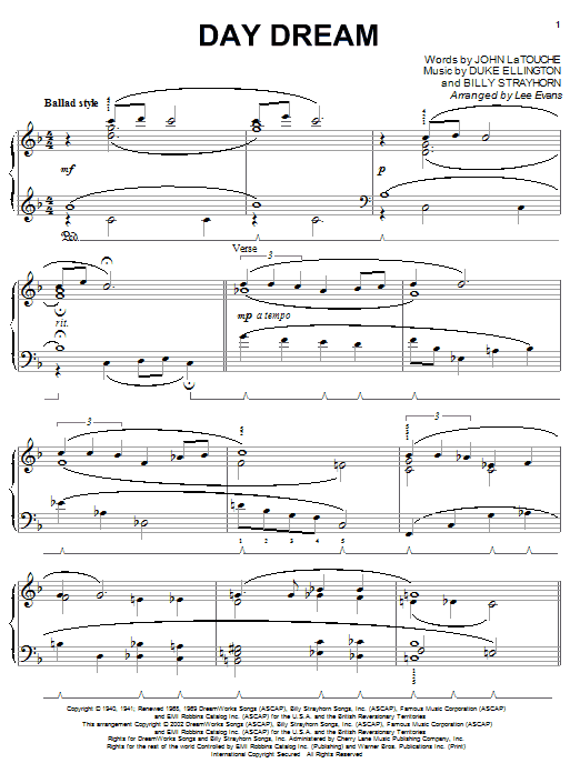 Duke Ellington Day Dream sheet music notes and chords arranged for Easy Lead Sheet / Fake Book