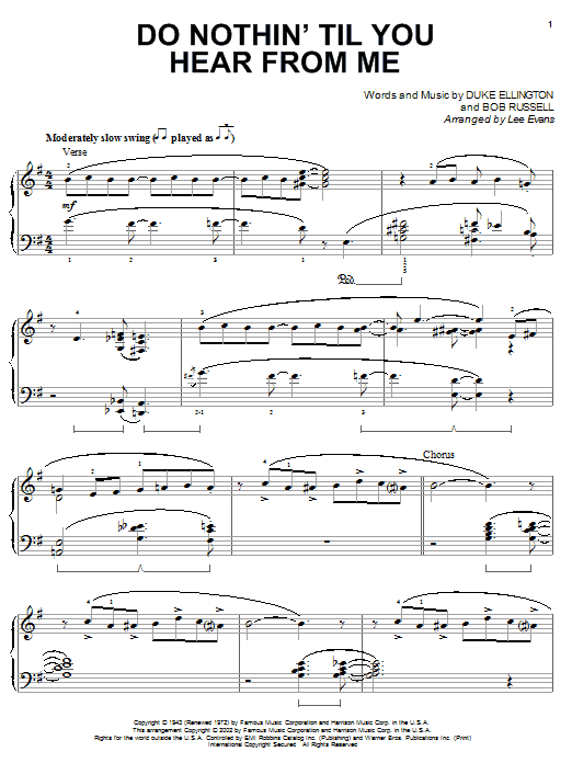 Duke Ellington Do Nothin' Till You Hear From Me sheet music notes and chords arranged for Alto Sax Solo