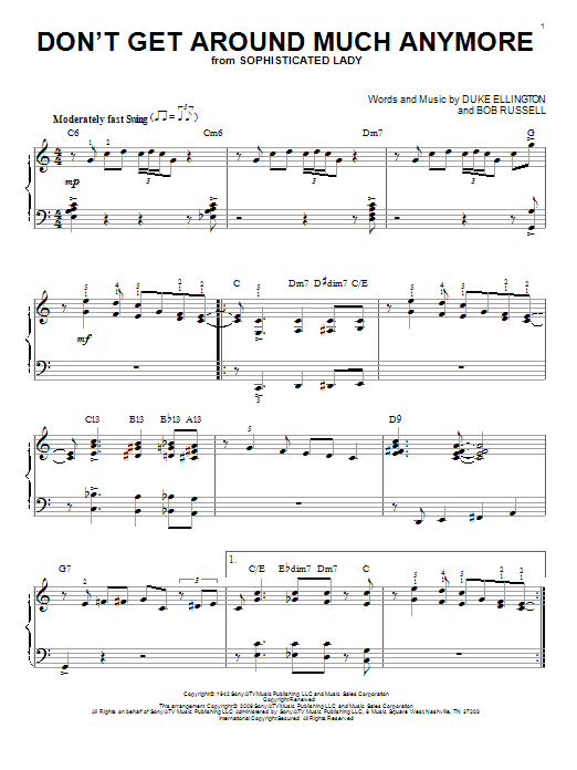 Duke Ellington Don't Get Around Much Anymore (arr. Brent Edstrom) sheet music notes and chords arranged for Piano Solo