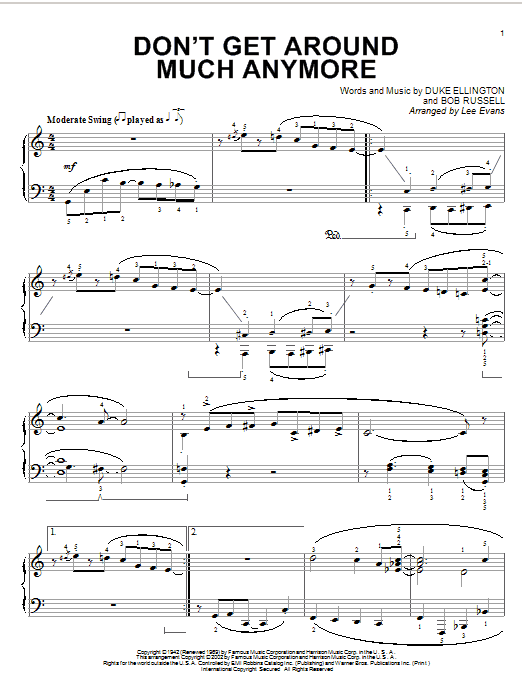 Duke Ellington Don't Get Around Much Anymore sheet music notes and chords arranged for Solo Guitar