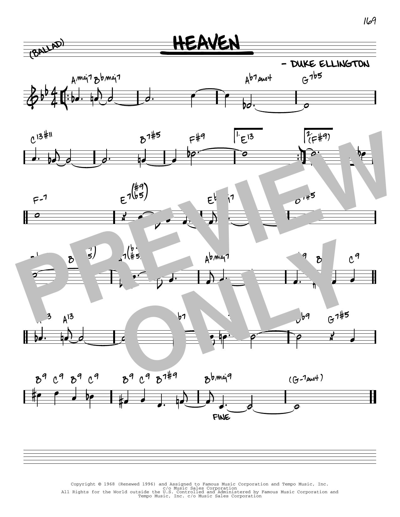 Duke Ellington Heaven [Reharmonized version] (arr. Jack Grassel) sheet music notes and chords arranged for Real Book – Melody & Chords