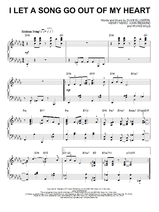 Duke Ellington I Let A Song Go Out Of My Heart (arr. Brent Edstrom) sheet music notes and chords arranged for Piano Solo