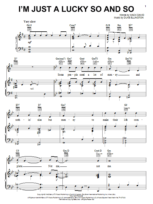Duke Ellington I'm Just A Lucky So And So sheet music notes and chords arranged for Solo Guitar