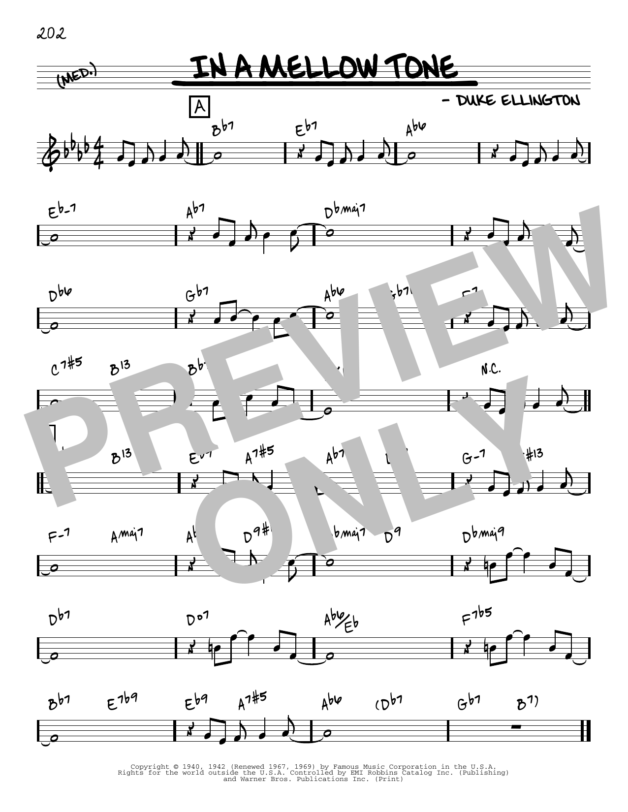 Duke Ellington In A Mellow Tone [Reharmonized version] (arr. Jack Grassel) sheet music notes and chords arranged for Real Book – Melody & Chords