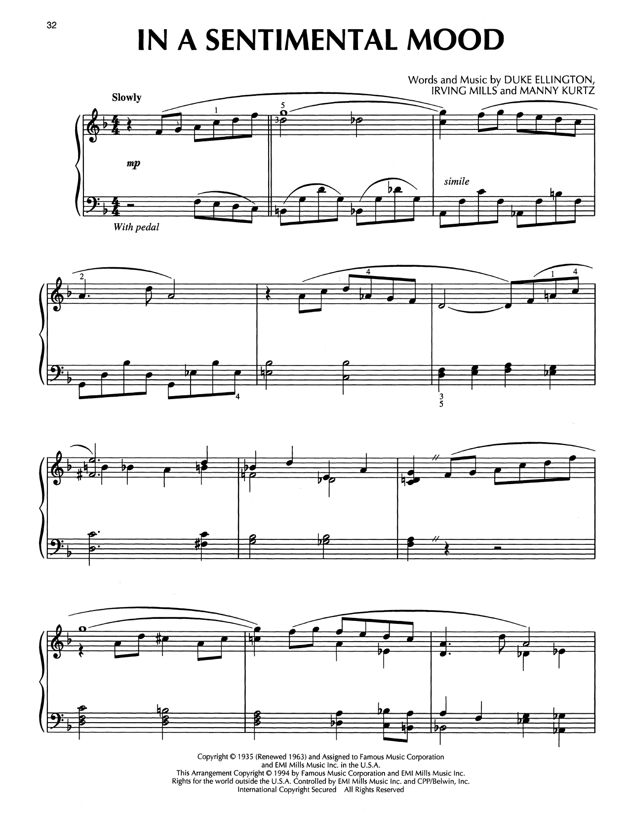 Duke Ellington In A Sentimental Mood (arr. Bill Boyd) sheet music notes and chords arranged for Piano Solo