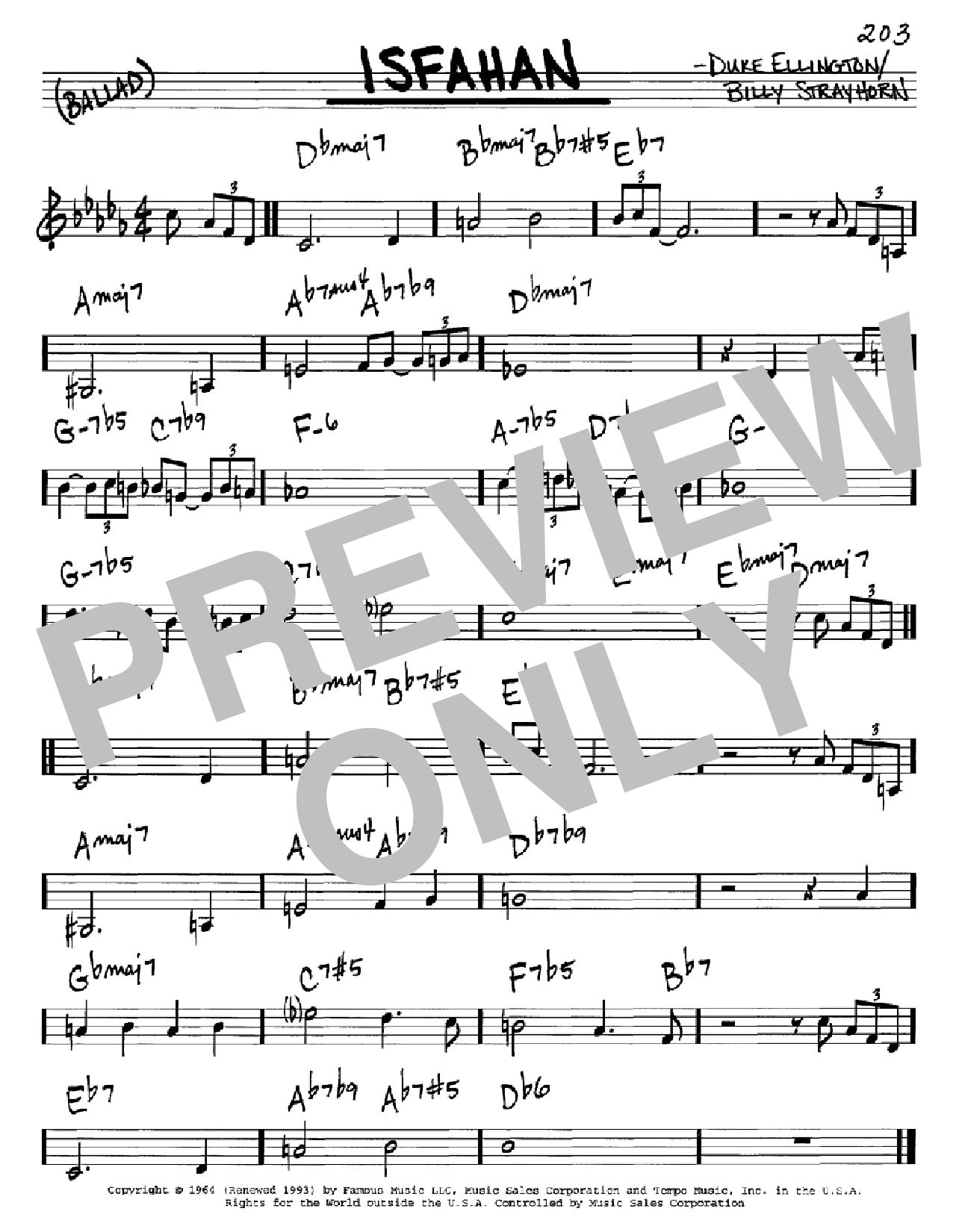 Duke Ellington Isfahan sheet music notes and chords arranged for Solo Guitar