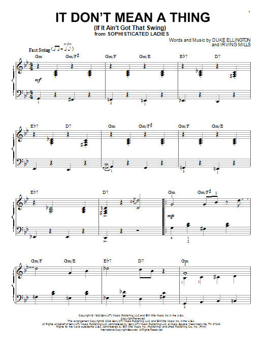 Duke Ellington It Don't Mean A Thing (If It Ain't Got That Swing) (arr. Brent Edstrom) sheet music notes and chords arranged for Piano Solo