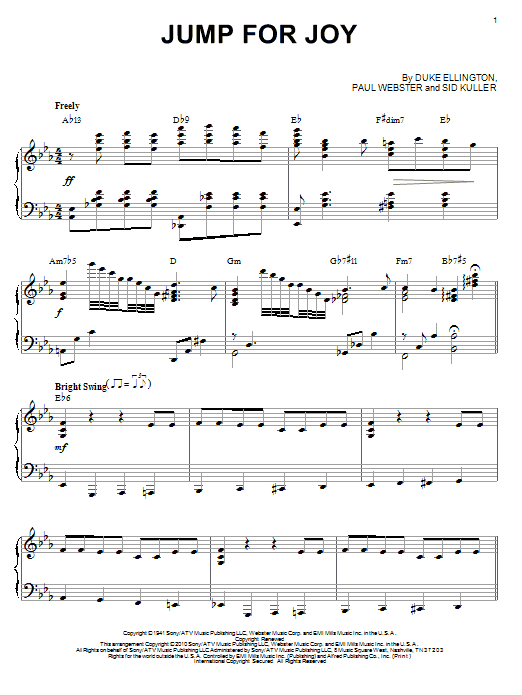 Duke Ellington Jump For Joy (arr. Brent Edstrom) sheet music notes and chords arranged for Piano Solo