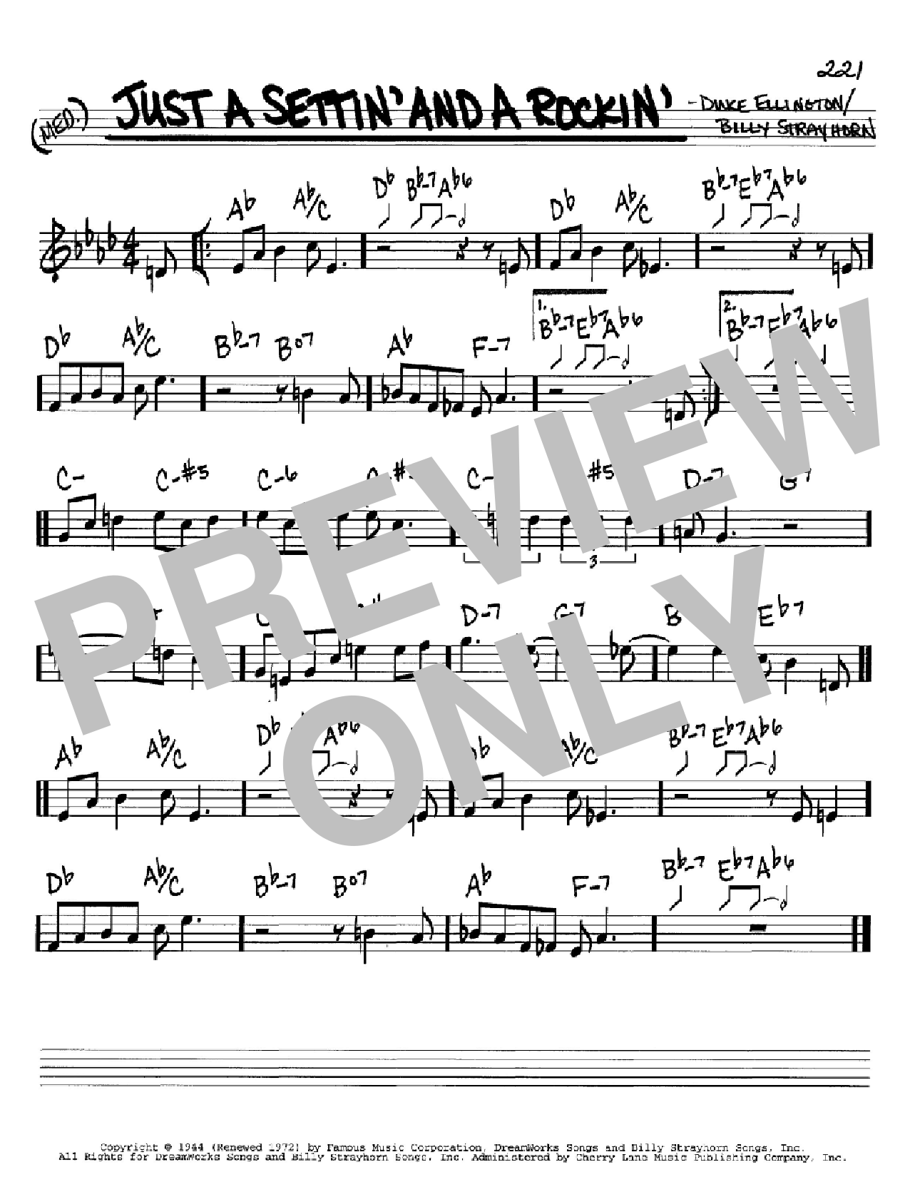 Duke Ellington Just A Settin' And A Rockin' sheet music notes and chords arranged for Real Book – Melody, Lyrics & Chords