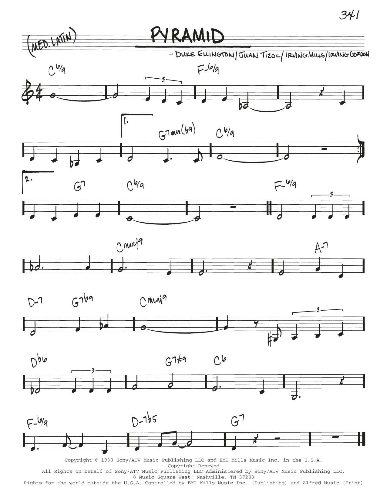 Duke Ellington Pyramid sheet music notes and chords arranged for Real Book – Melody & Chords