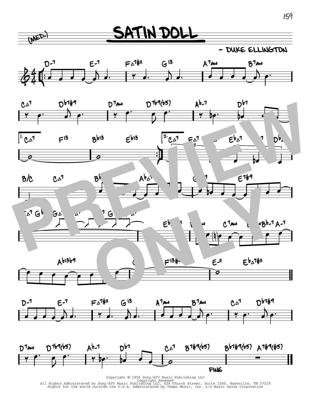 Duke Ellington Satin Doll (arr. David Hazeltine) sheet music notes and chords arranged for Real Book – Enhanced Chords