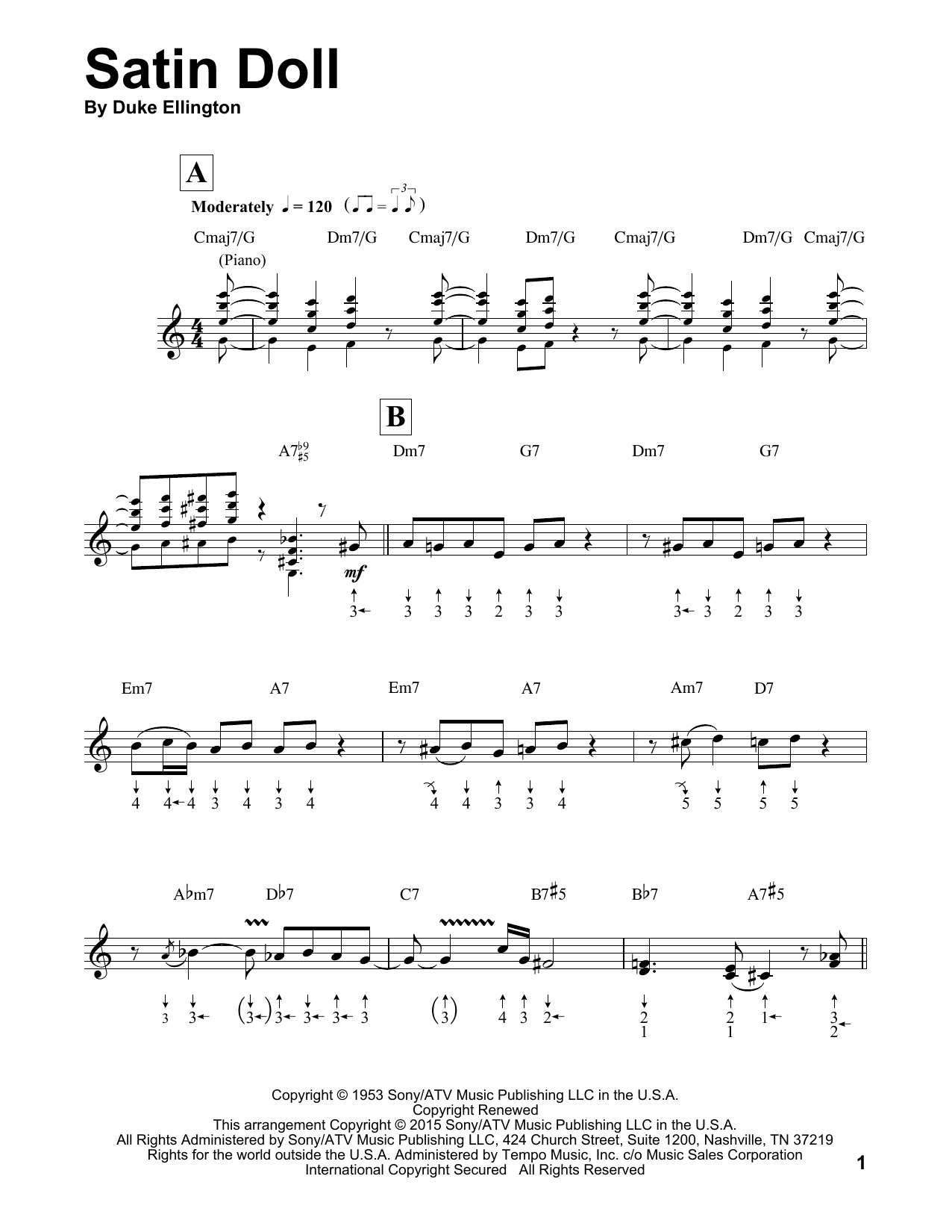 Duke Ellington Satin Doll (arr. Will Galison) sheet music notes and chords arranged for Harmonica
