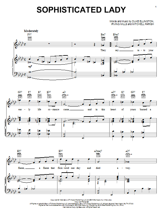 Duke Ellington Sophisticated Lady sheet music notes and chords arranged for Clarinet Solo