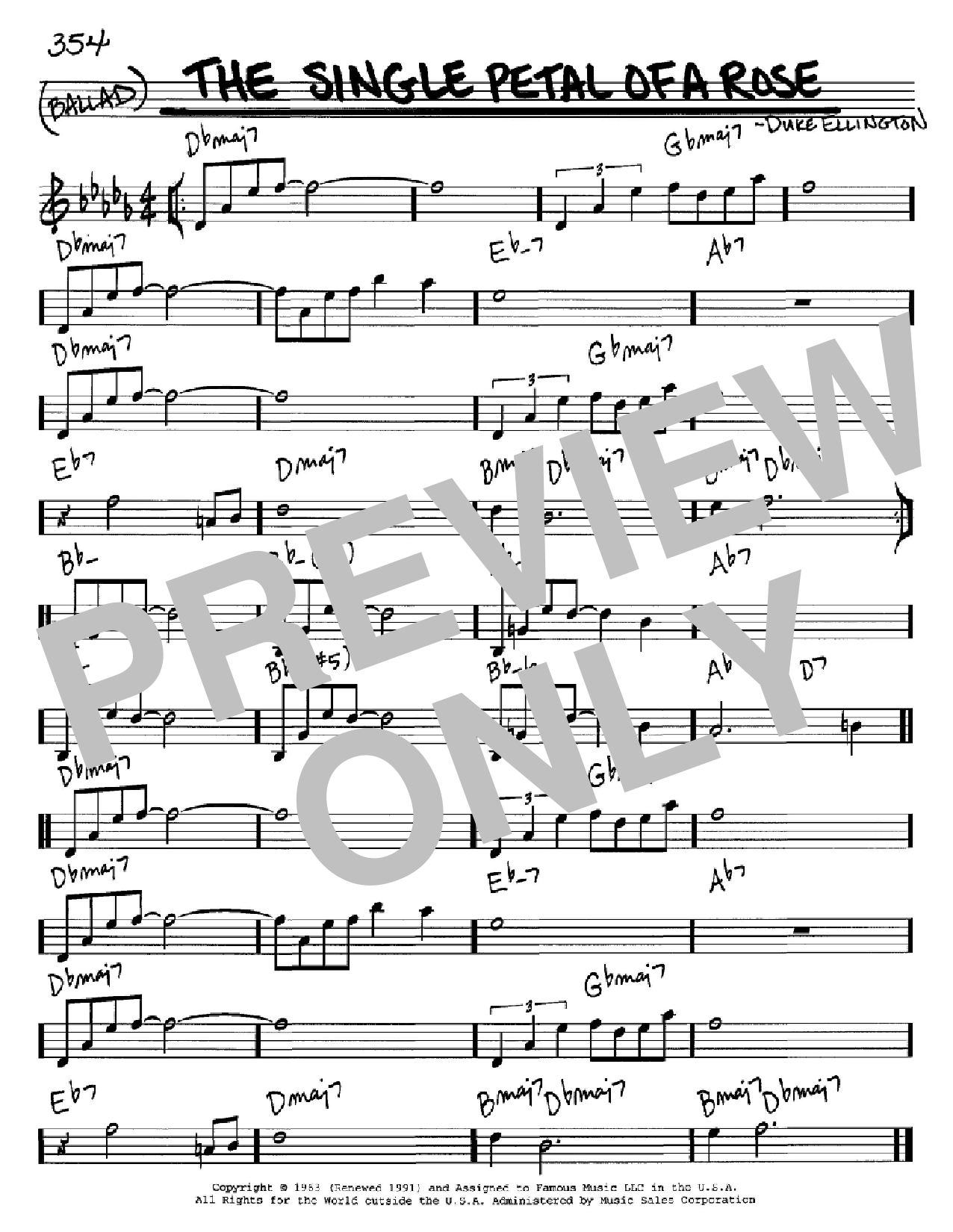 Duke Ellington The Single Petal Of A Rose sheet music notes and chords arranged for Real Book – Melody & Chords – C Instruments