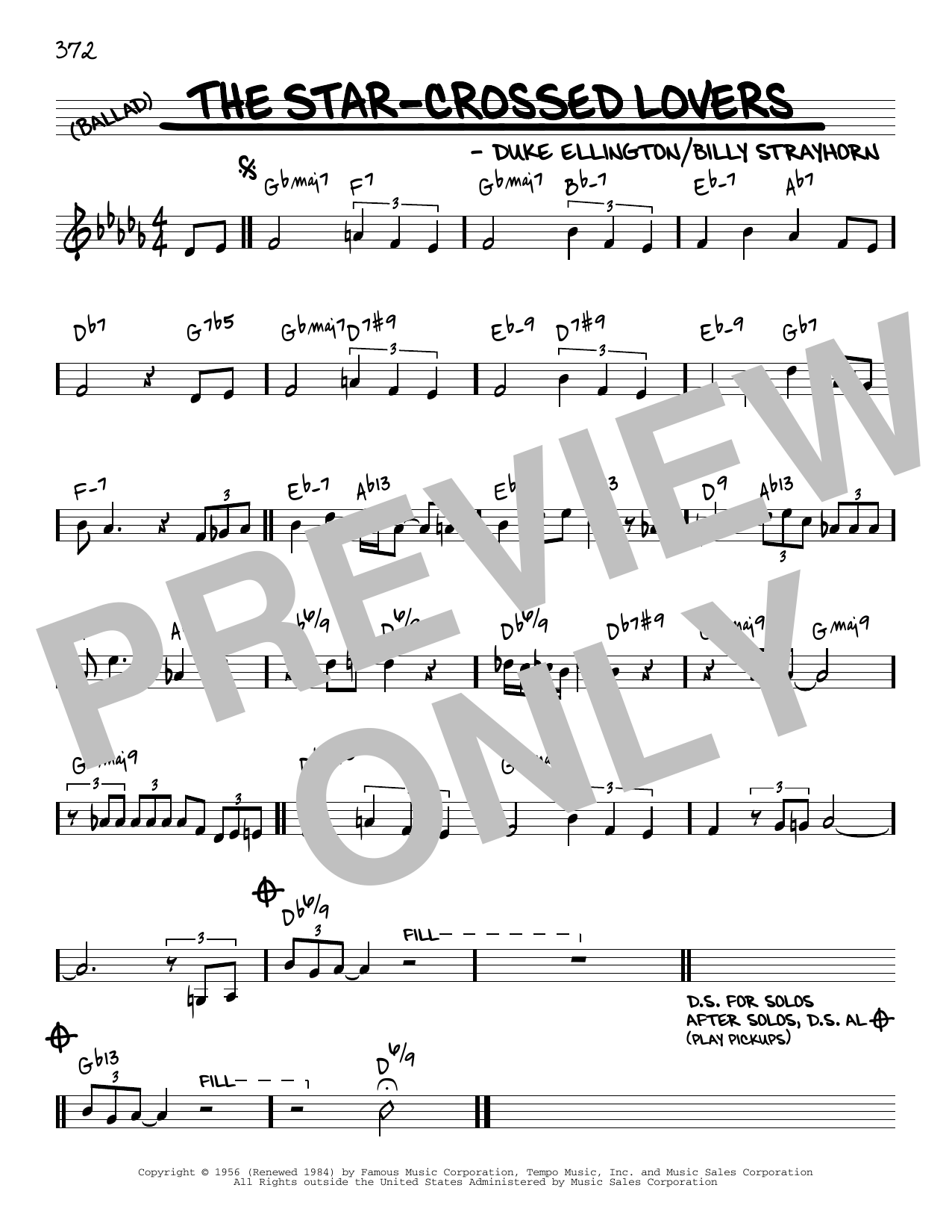 Duke Ellington The Star-Crossed Lovers [Reharmonized version] (arr. Jack Grassel) sheet music notes and chords arranged for Real Book – Melody & Chords