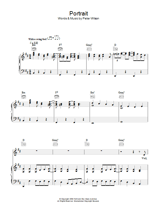 Duke Special Portrait sheet music notes and chords arranged for Piano, Vocal & Guitar Chords