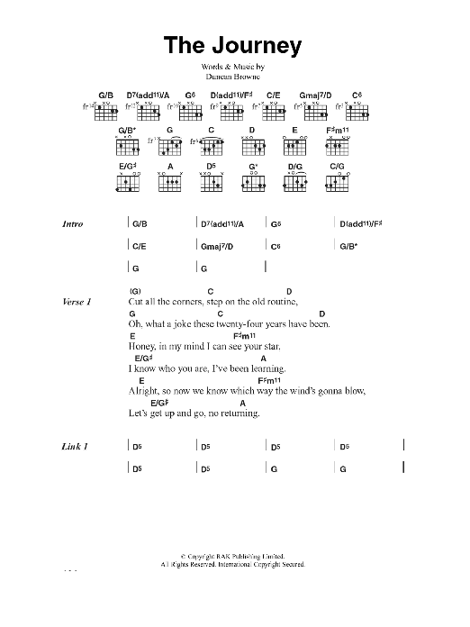 Duncan Browne The Journey sheet music notes and chords arranged for Guitar Chords/Lyrics