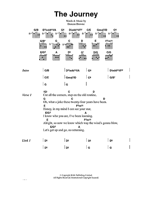 Duncan Browne The Journey sheet music notes and chords arranged for Guitar Chords/Lyrics