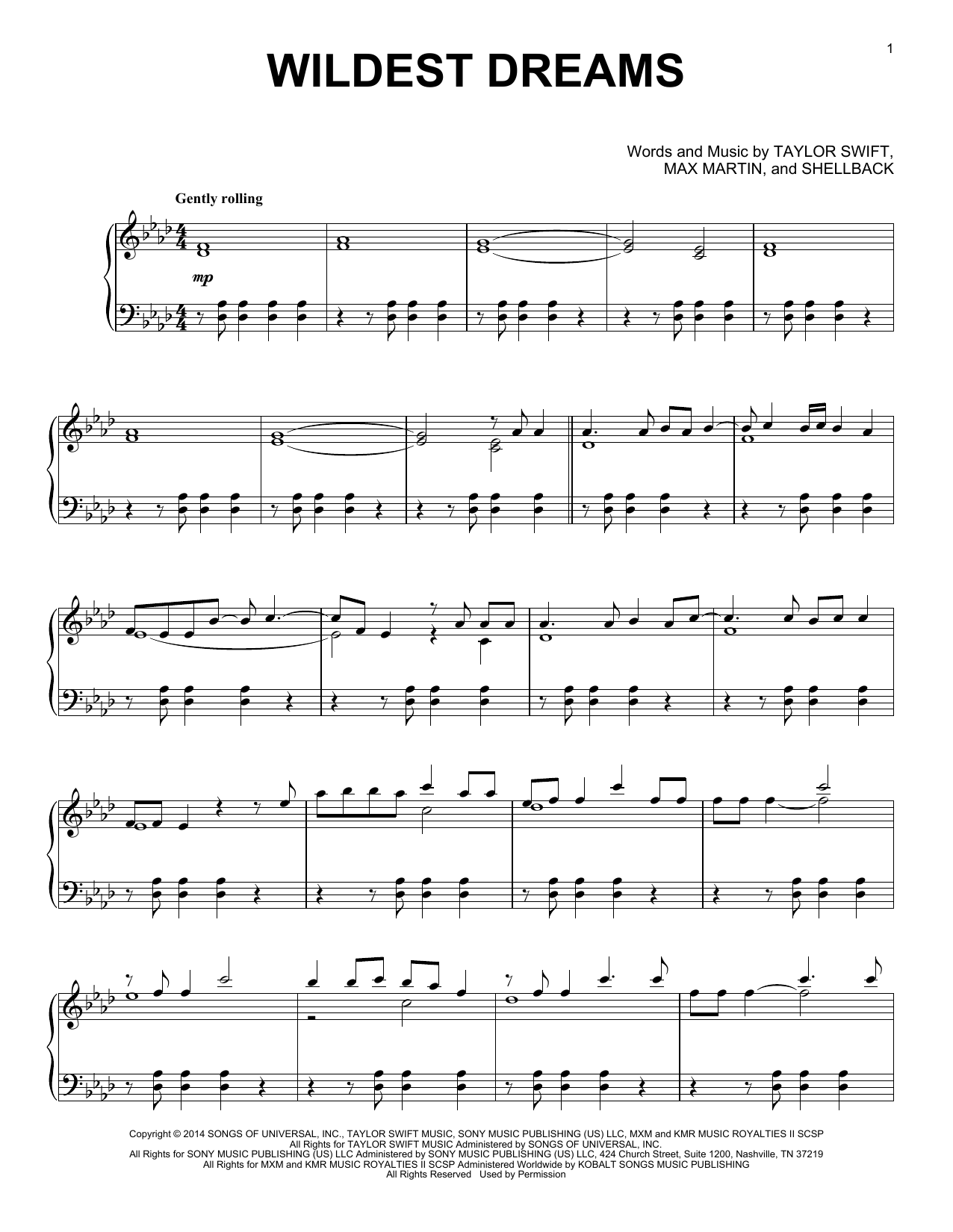 Duomo Wildest Dreams (from the Netflix series Bridgerton) sheet music notes and chords arranged for Piano Solo