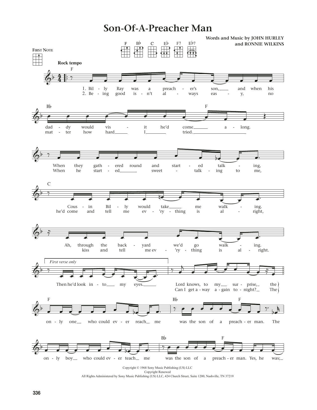 Dusty Springfield Son-Of-A-Preacher Man (from The Daily Ukulele) (arr. Jim Beloff) sheet music notes and chords arranged for Ukulele