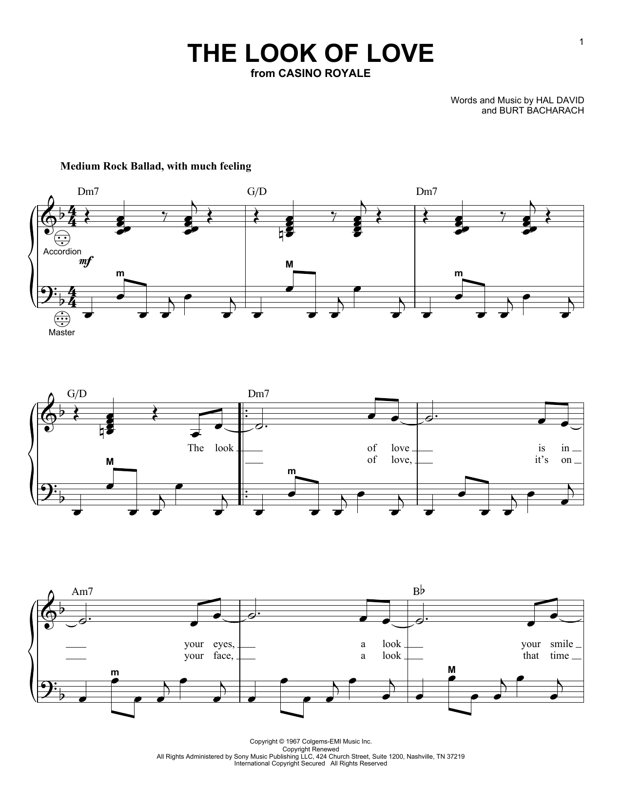Dusty Springfield The Look Of Love sheet music notes and chords arranged for Guitar Chords/Lyrics