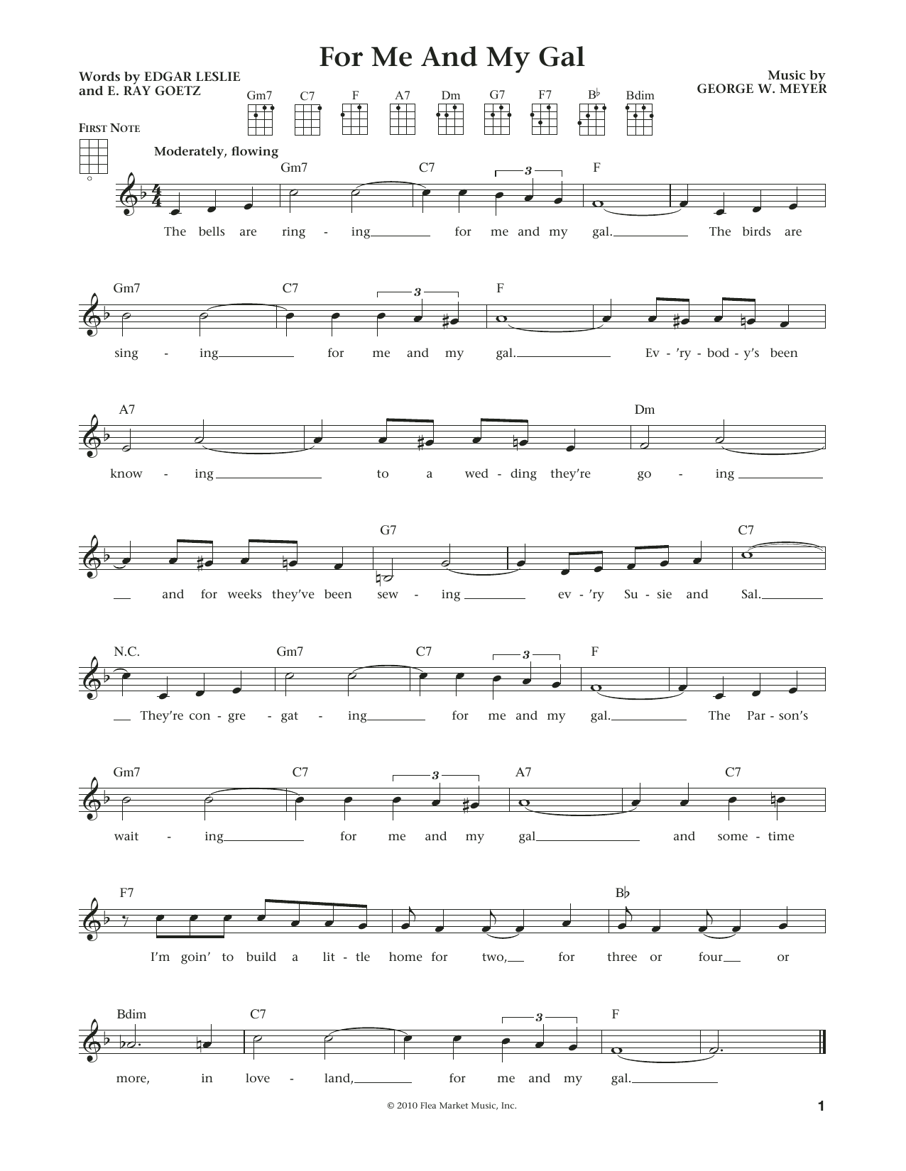 E. Ray Goetz For Me And My Gal (from The Daily Ukulele) (arr. Liz and Jim Beloff) sheet music notes and chords arranged for Ukulele