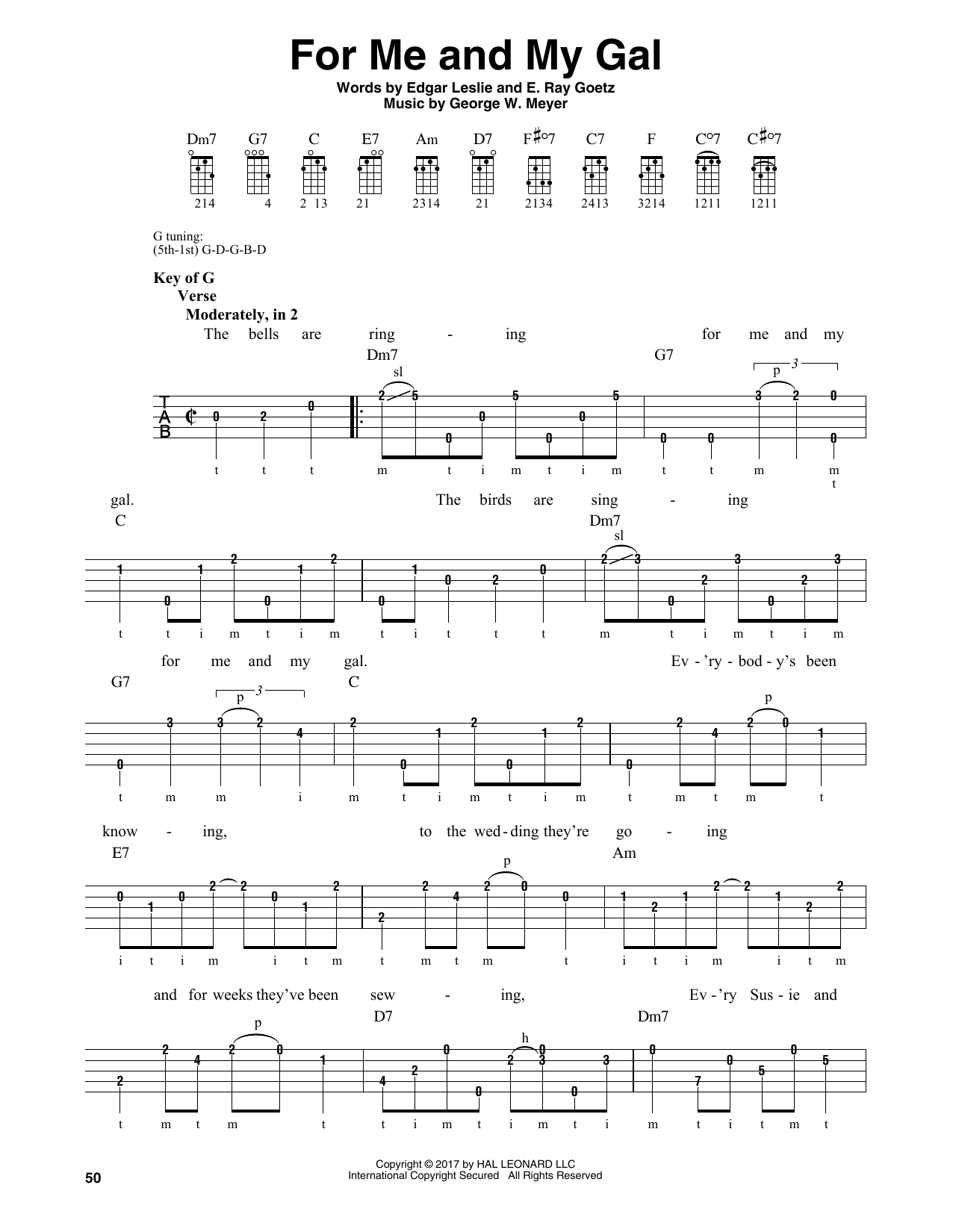 E. Ray Goetz For Me And My Gal sheet music notes and chords arranged for Banjo Tab