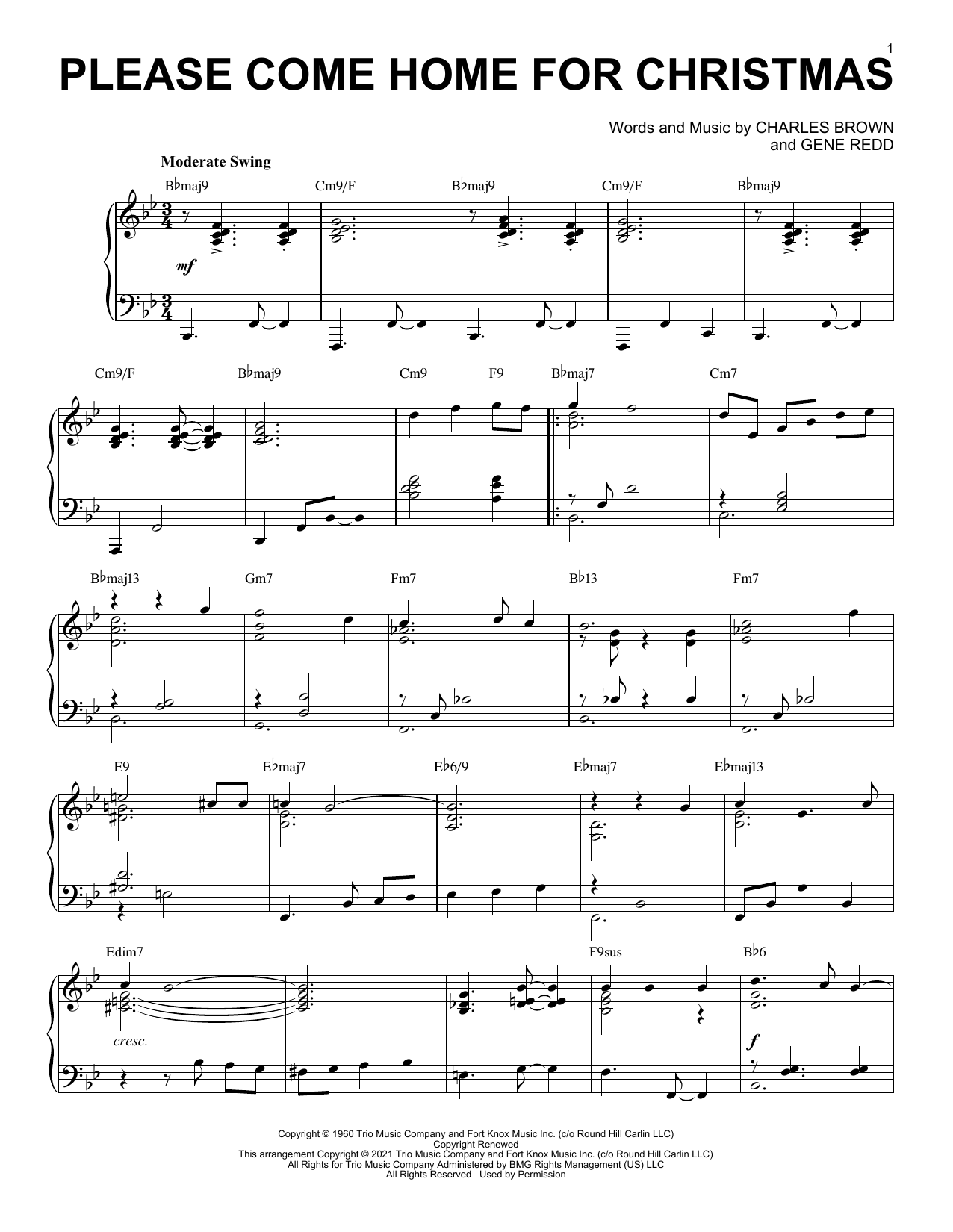 Eagles Please Come Home For Christmas [Jazz version] (arr. Brent Edstrom) sheet music notes and chords arranged for Piano Solo