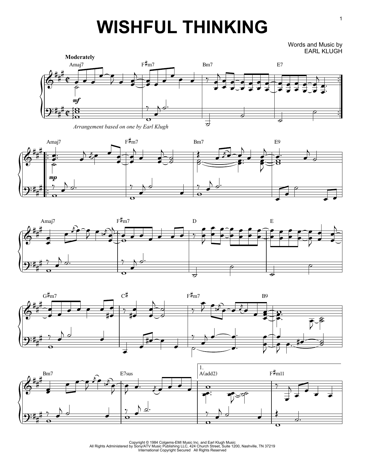 Earl Klugh Wishful Thinking sheet music notes and chords arranged for Guitar Tab (Single Guitar)