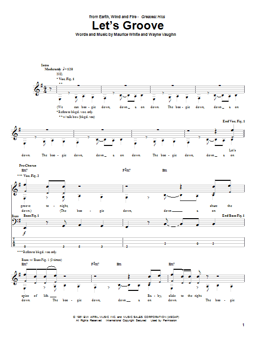 Earth, Wind & Fire Let's Groove sheet music notes and chords arranged for Ukulele