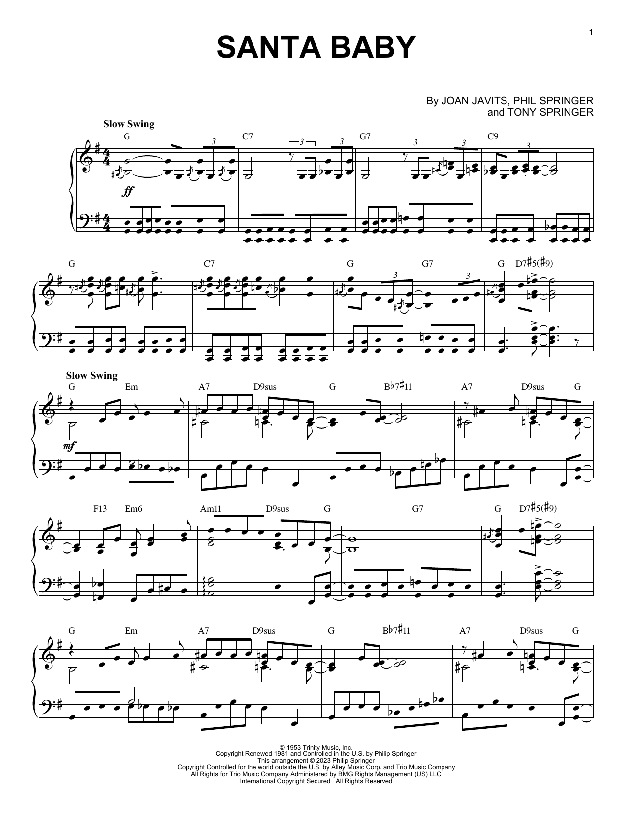 Eartha Kitt Santa Baby [Boogie Woogie version] (arr. Brent Edstrom) sheet music notes and chords arranged for Piano Solo