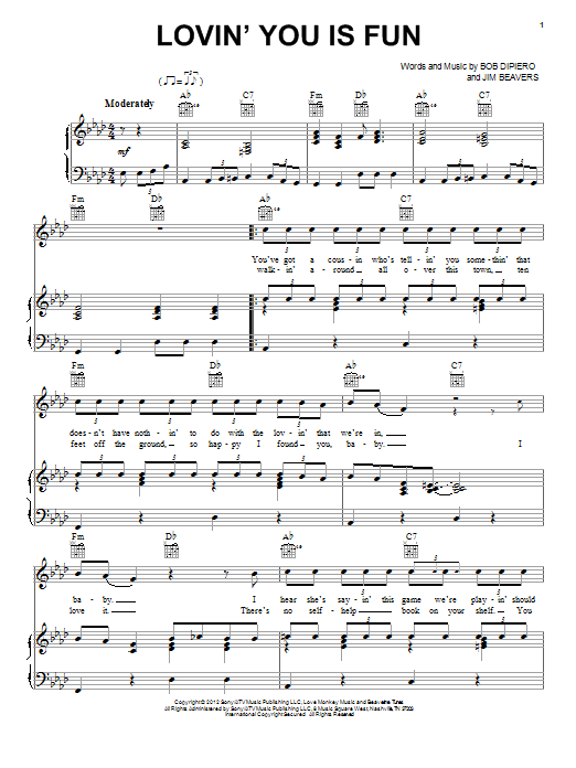 Easton Corbin Lovin' You Is Fun sheet music notes and chords arranged for Piano, Vocal & Guitar Chords (Right-Hand Melody)
