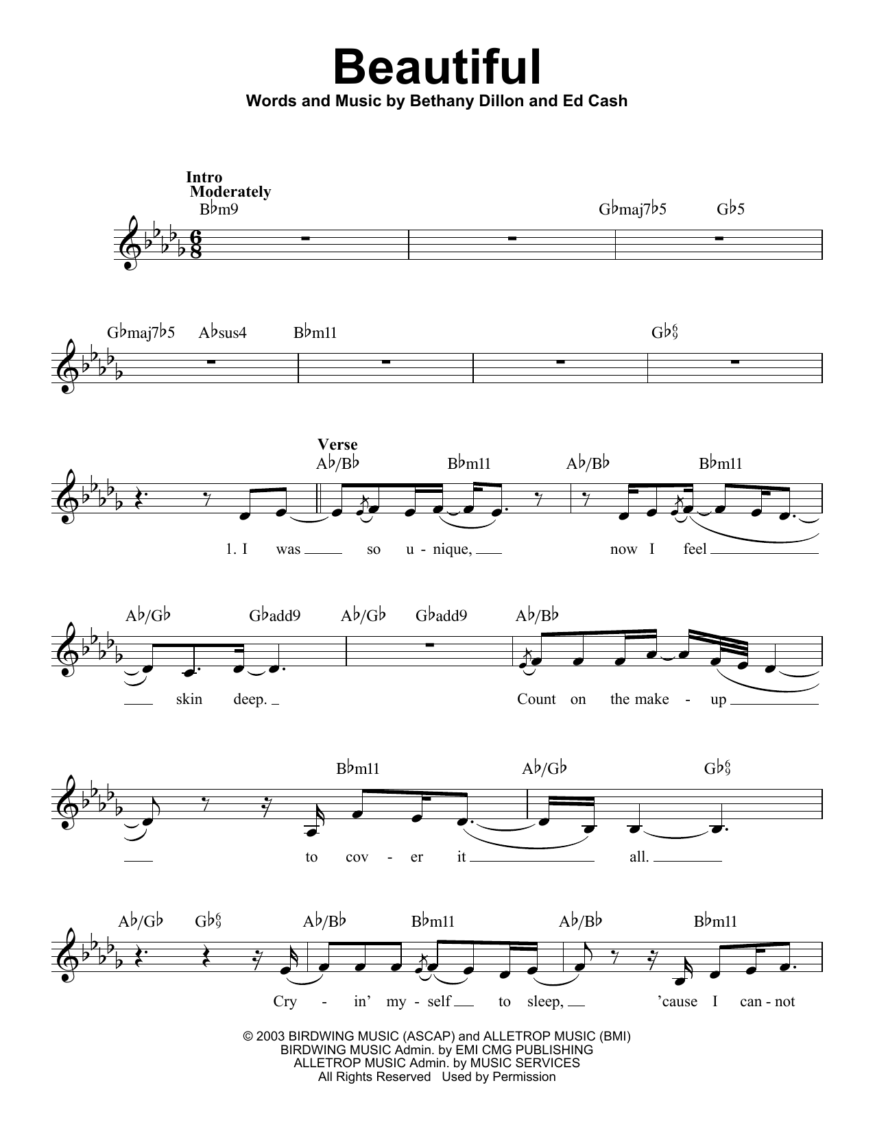 Ed Cash Beautiful sheet music notes and chords arranged for Pro Vocal