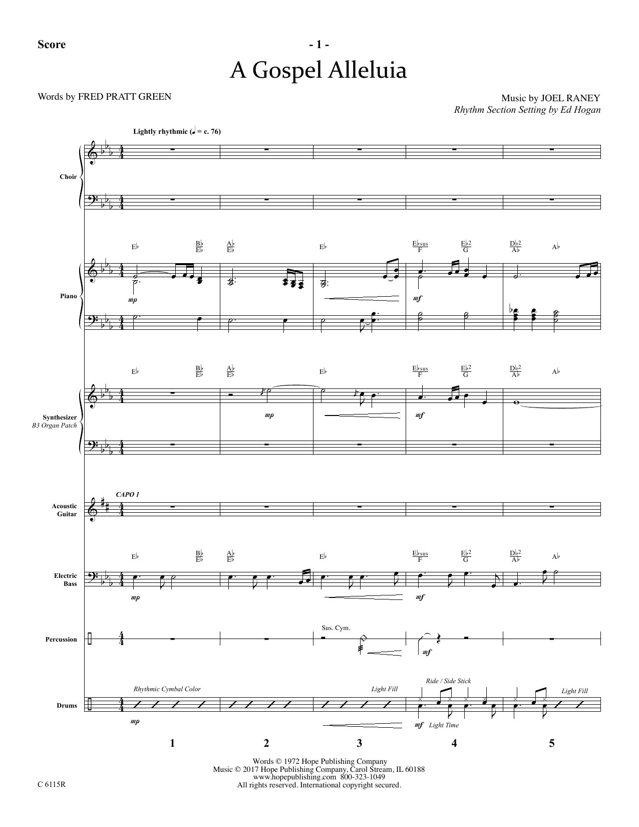 Ed Hogan A Gospel Alleluia - Full Score sheet music notes and chords arranged for Choir Instrumental Pak