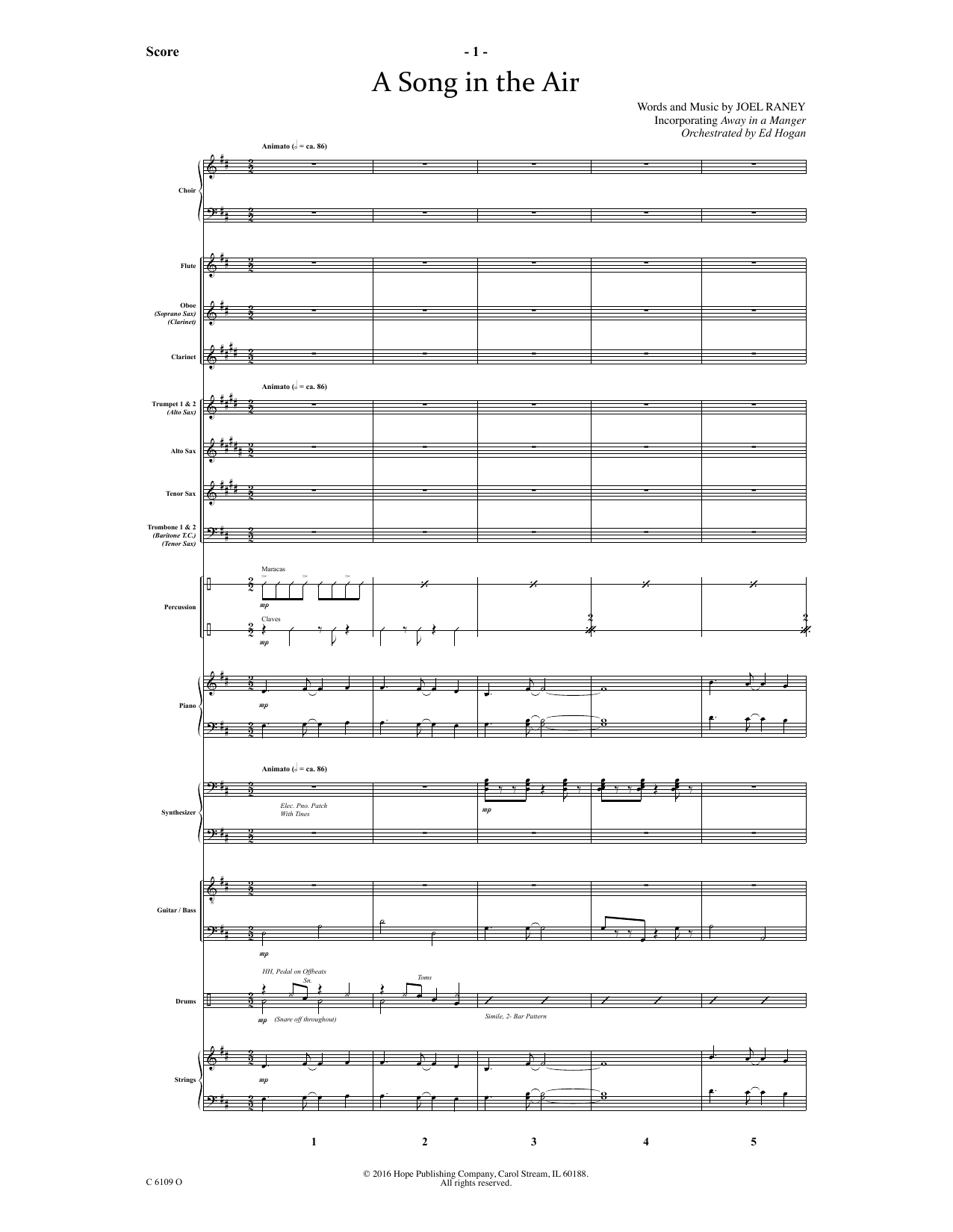 Ed Hogan A Song In The Air - Full Score sheet music notes and chords arranged for Choir Instrumental Pak