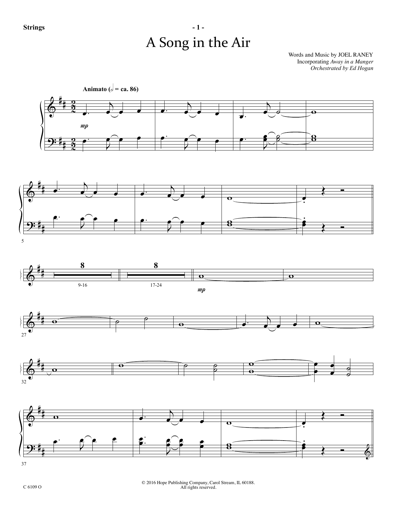 Ed Hogan A Song In The Air - Keyboard String Reduction sheet music notes and chords arranged for Choir Instrumental Pak