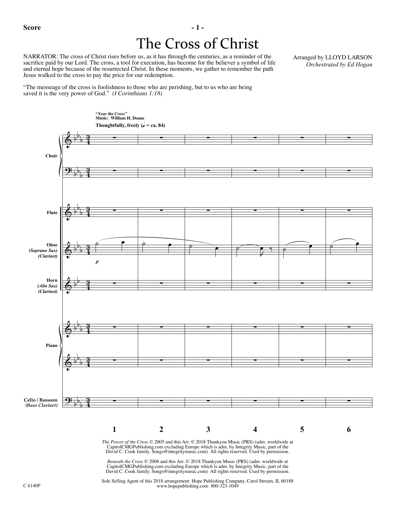 Ed Hogan The Cross Of Christ - Full Score sheet music notes and chords arranged for Choir Instrumental Pak