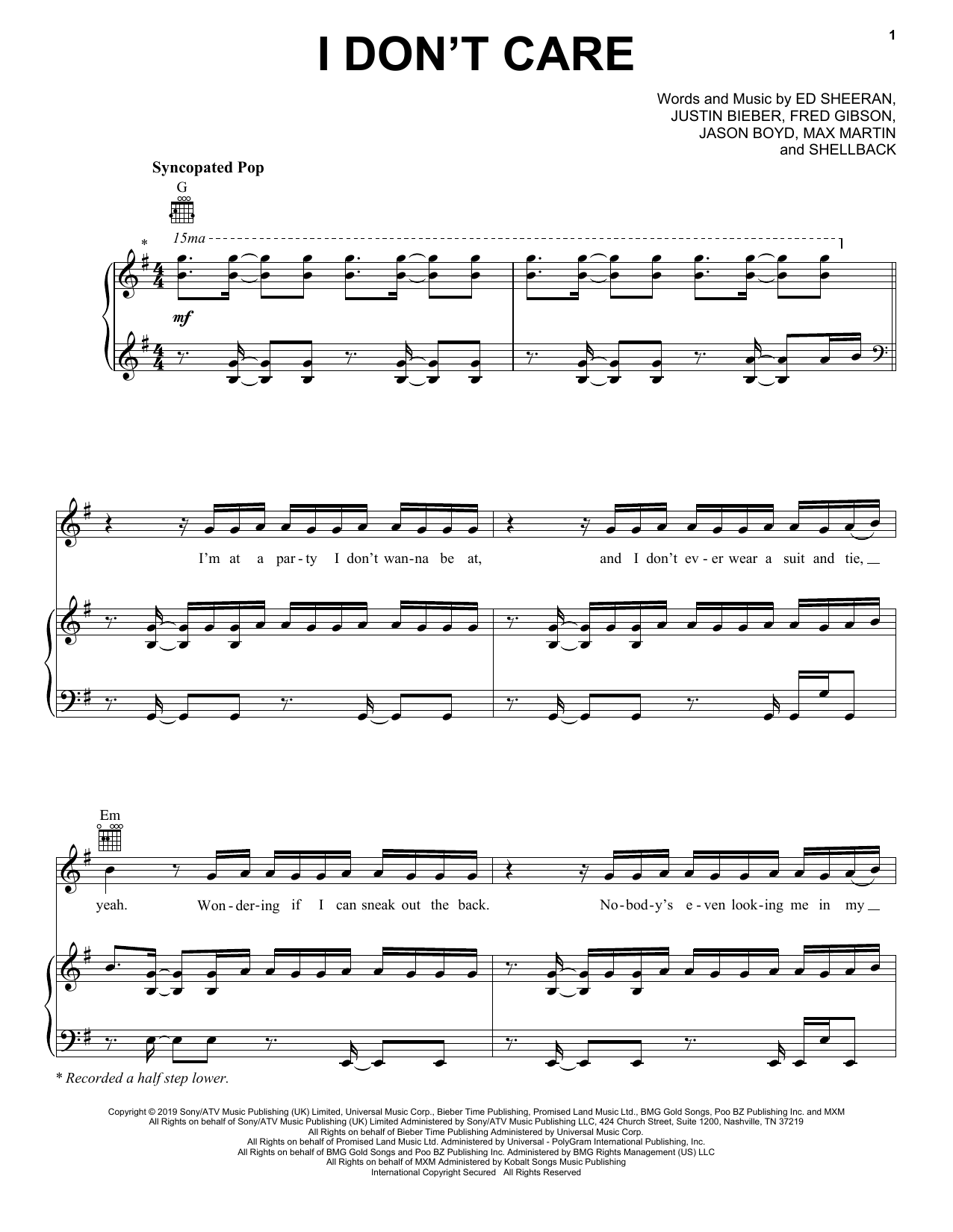 Ed Sheeran & Justin Bieber I Don't Care sheet music notes and chords arranged for Trumpet Solo