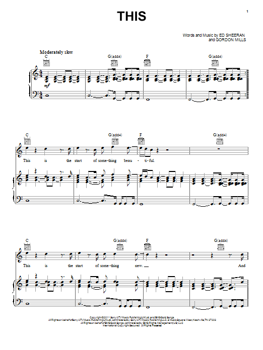 Ed Sheeran This sheet music notes and chords arranged for Piano, Vocal & Guitar Chords (Right-Hand Melody)