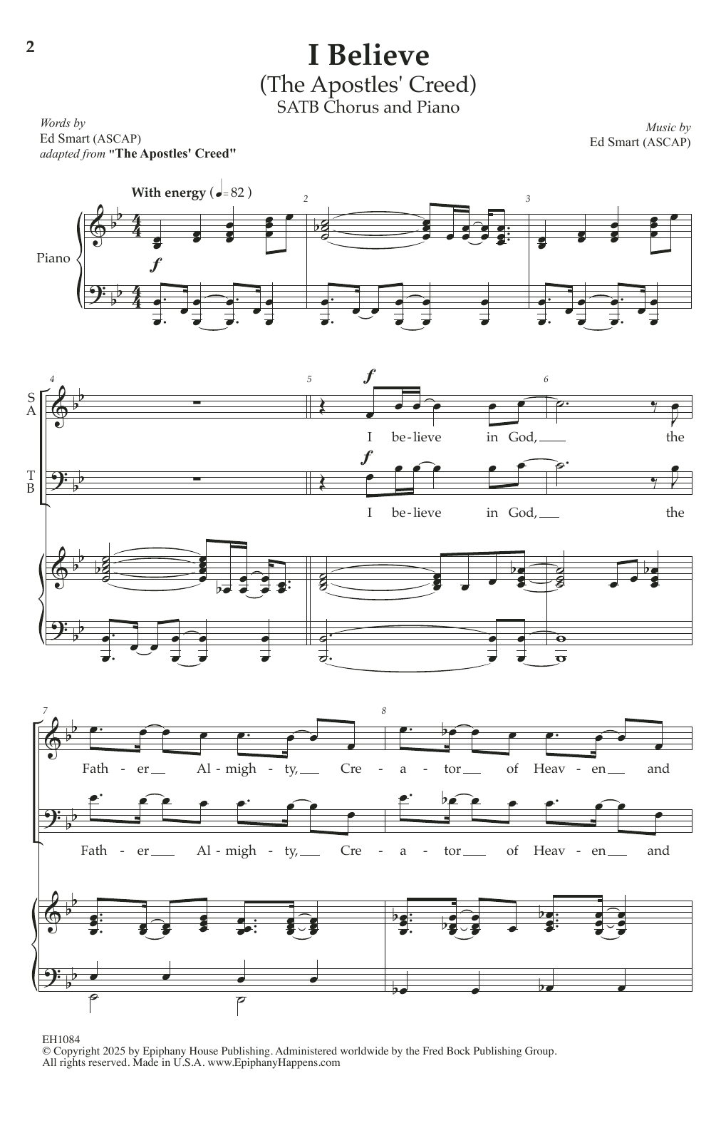 Ed Smart I Believe (The Apostle's Creed) sheet music notes and chords arranged for SATB Choir