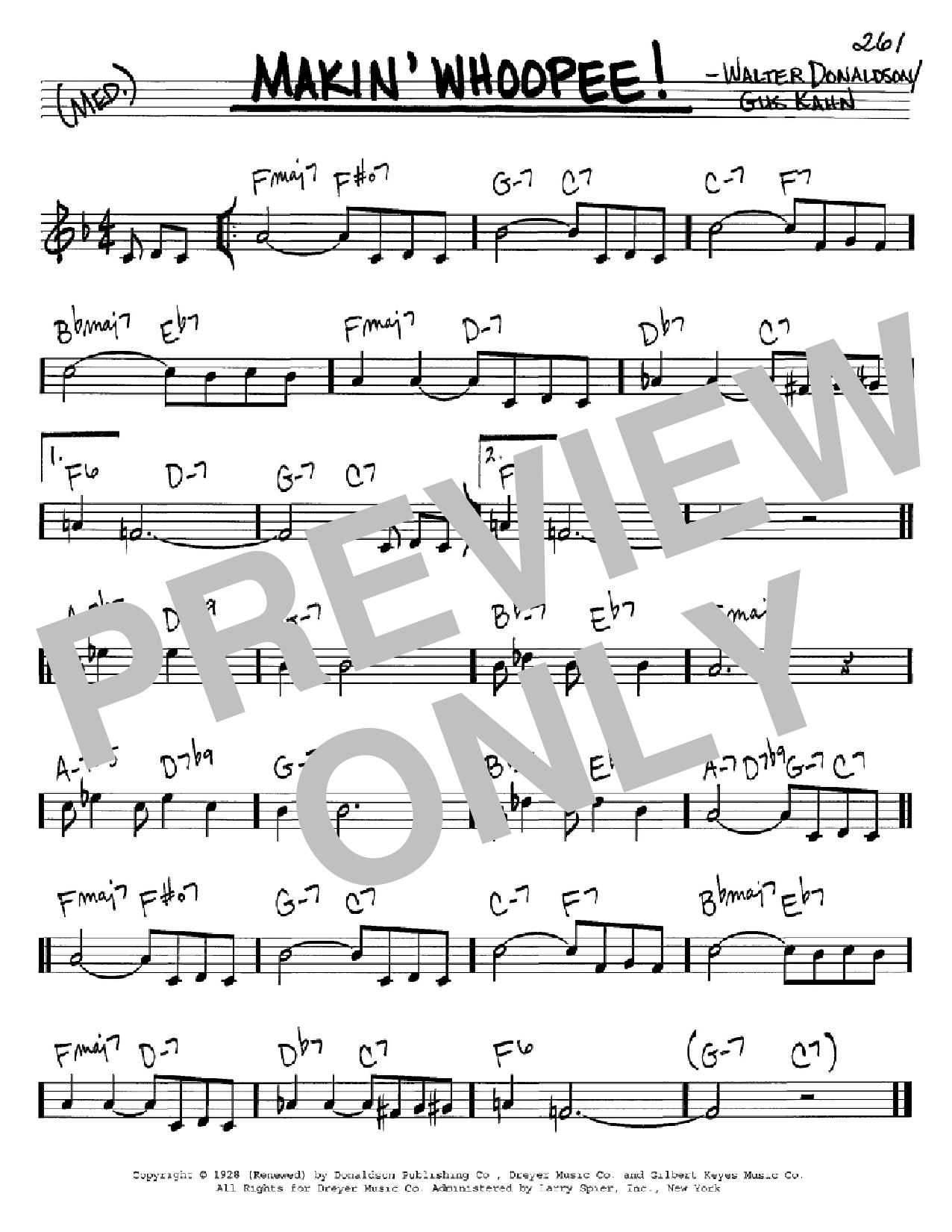Eddie Cantor Makin' Whoopee! sheet music notes and chords arranged for Real Book – Melody & Chords – C Instruments