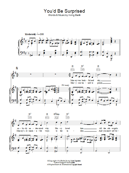 Eddie Cantor You'd Be Surprised sheet music notes and chords arranged for Piano, Vocal & Guitar Chords