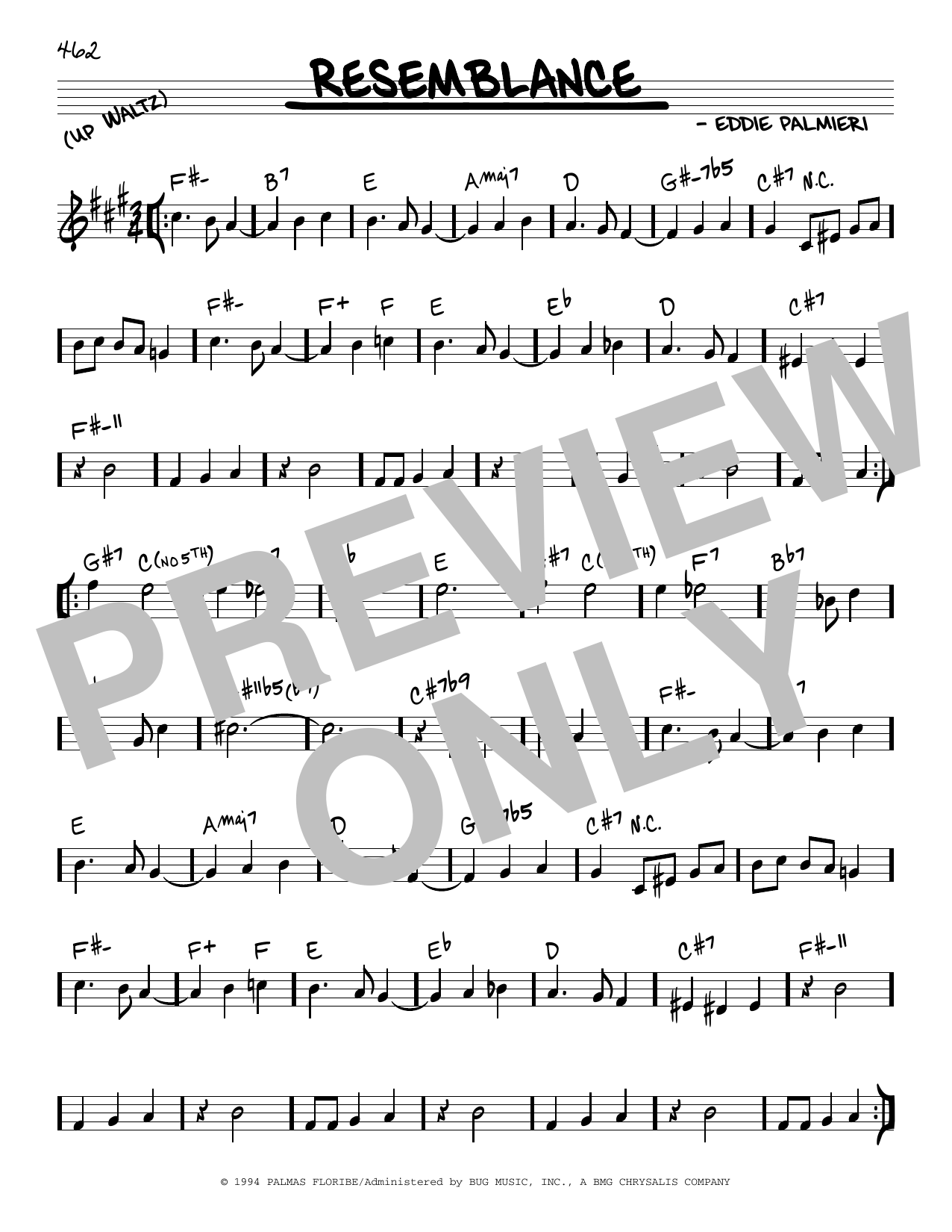 Eddie Palmieri Resemblance sheet music notes and chords arranged for Real Book – Melody & Chords