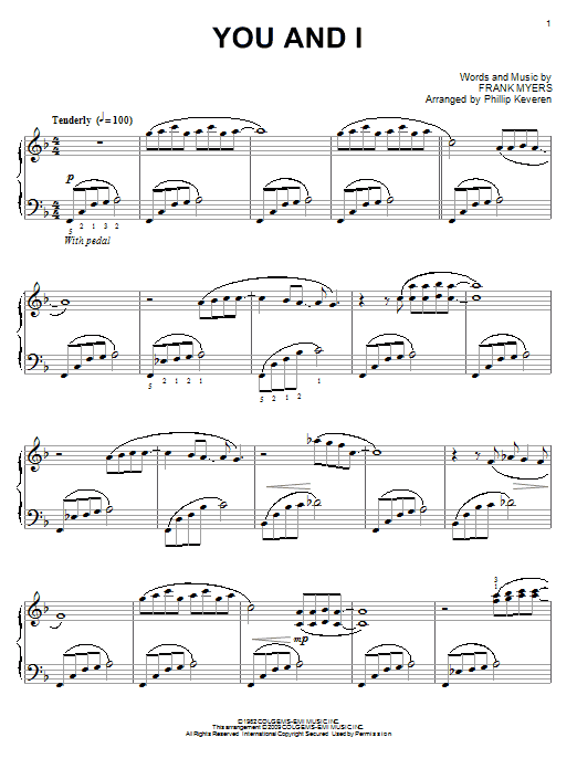 Eddie Rabbitt with Crystal Gayle You And I (arr. Phillip Keveren) sheet music notes and chords arranged for Piano Solo