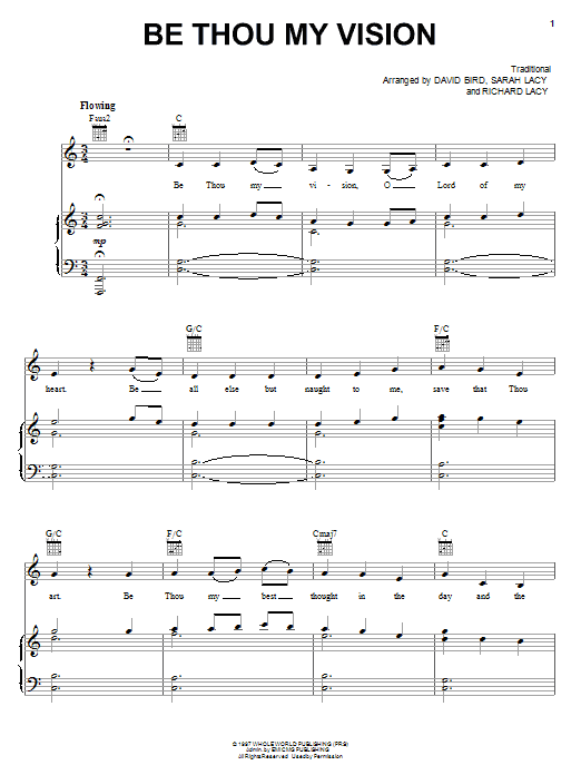 Eden's Bridge Be Thou My Vision sheet music notes and chords arranged for Piano, Vocal & Guitar Chords (Right-Hand Melody)