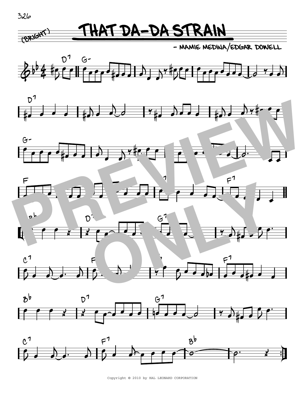 Edgar Dowell That Da-Da Strain (arr. Robert Rawlins) sheet music notes and chords arranged for Real Book – Melody, Lyrics & Chords