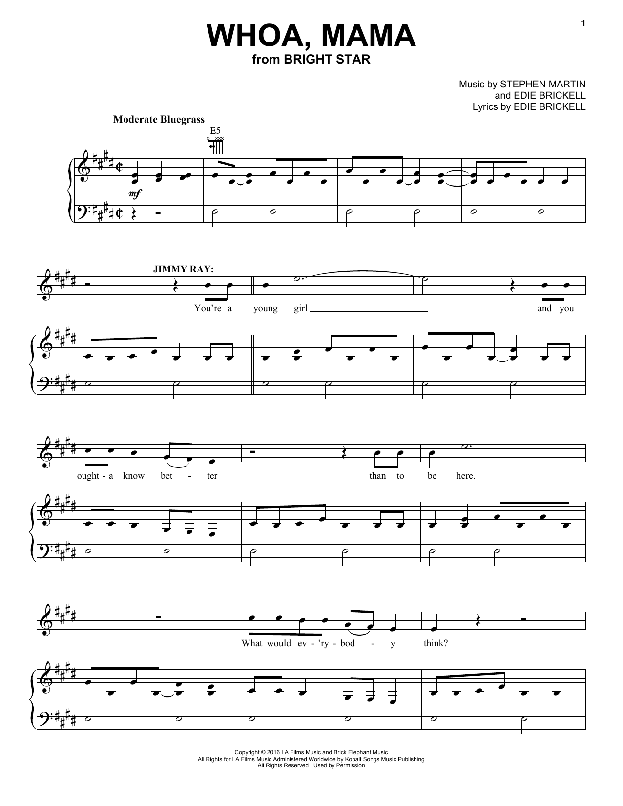 Edie Brickell Whoa, Mama sheet music notes and chords arranged for Piano, Vocal & Guitar Chords (Right-Hand Melody)