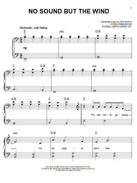 Editors No Sound But The Wind sheet music notes and chords arranged for Easy Piano